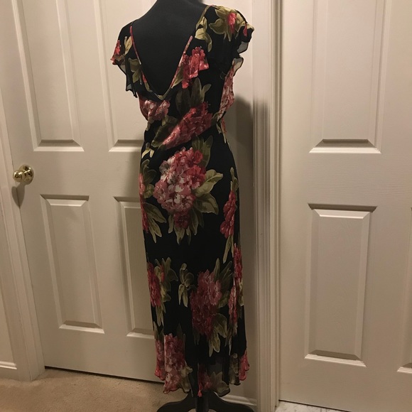 Black Floral Dress Size Small - Picture 4 of 8